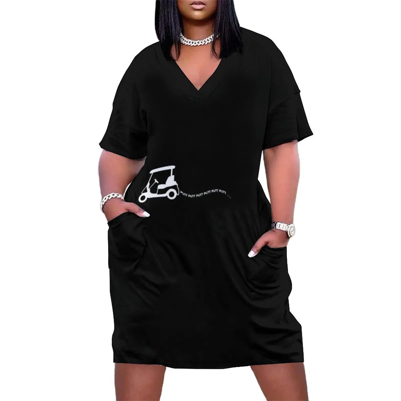 Забавная тележка для гольфа подарок игрока в гольф свободное платье с карманами