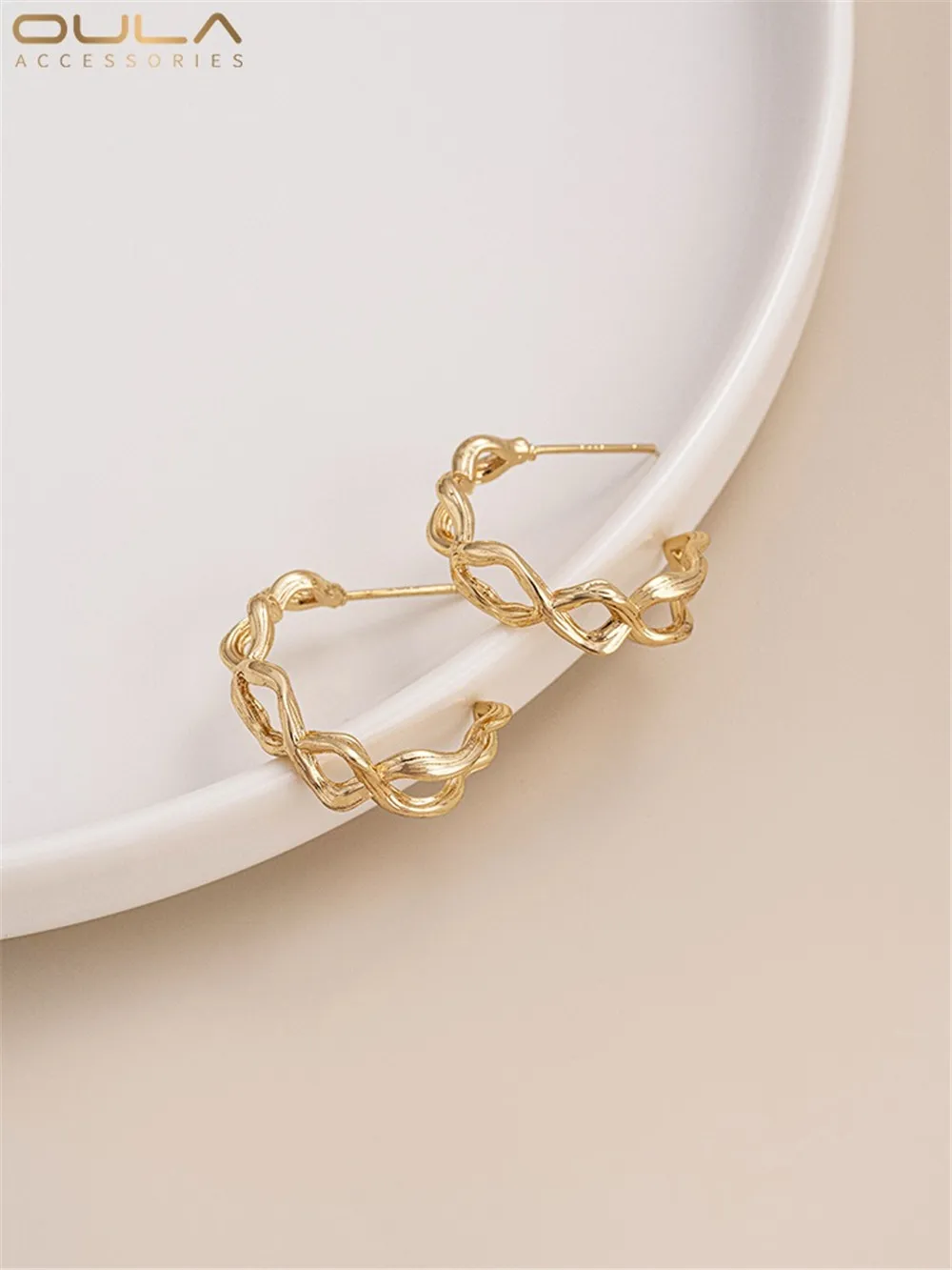 14 К сумка из настоящего золота модные индивидуальные креативные серьги C серебра