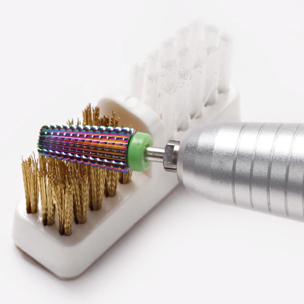 

Plastic Nail Drill Bit Clean Brush Tools Drill Grinding Head Portable Cleaner Dual Brush Nail Art Care Remove Dust Manicure Tool