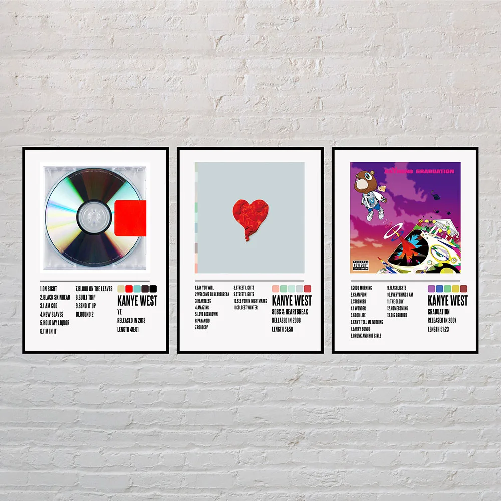 Постер Kanye West Ye 808s и сердцебиение Выпускной музыкальный альбом Картина на | Картины, постеры -1005003991837118