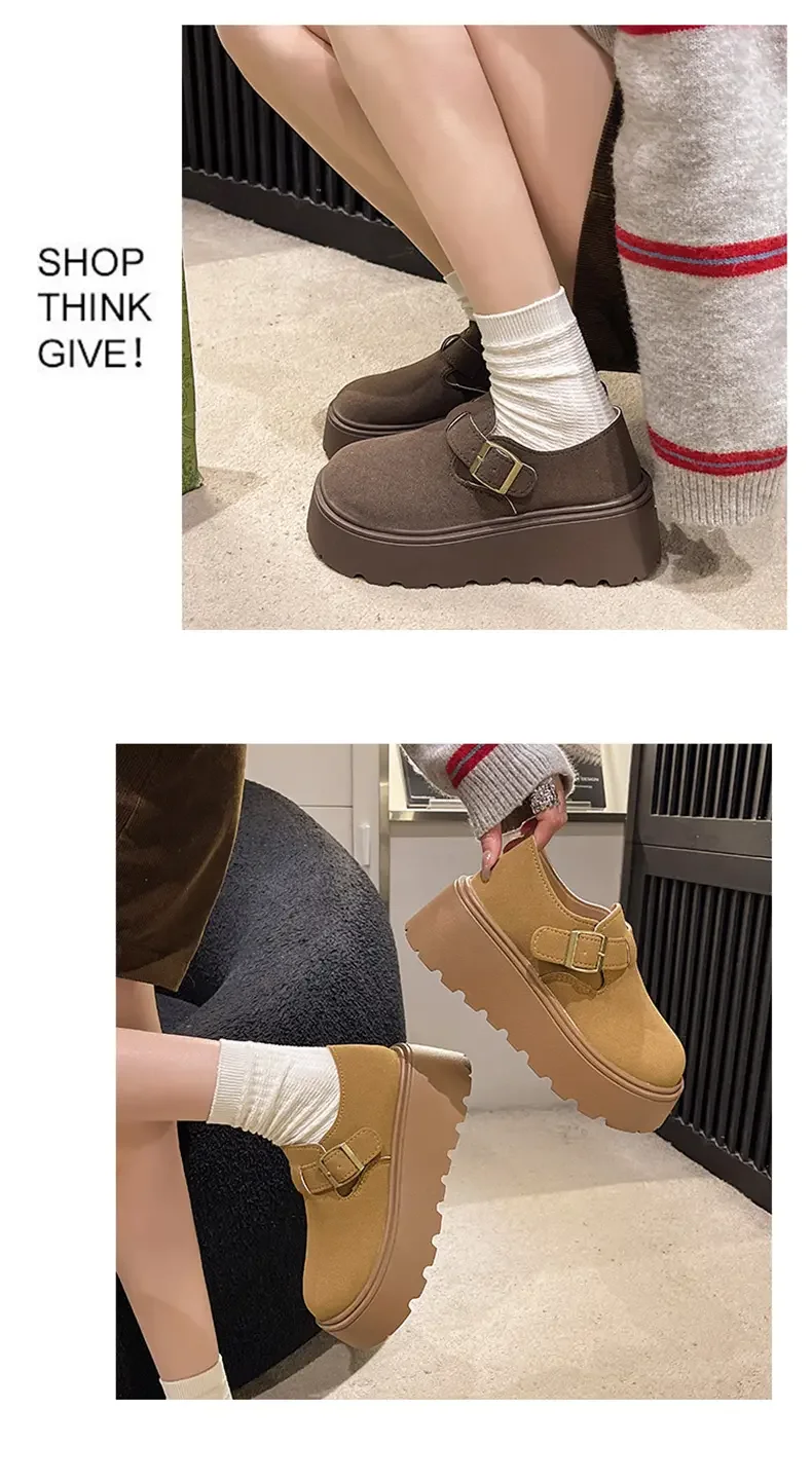 Фото Женские туфли Mushang W03-1, весенние носки Birkenstocks на толстой подошве, увеличивающие маленький размер №2