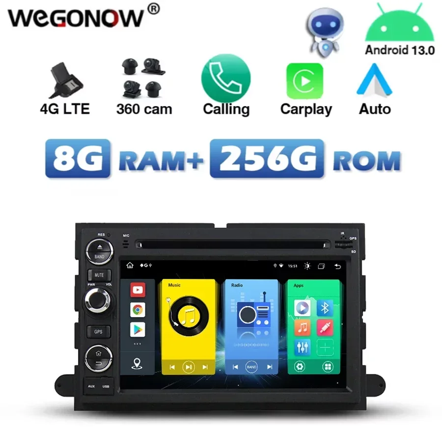 4G SIM DSP автомобильный DVD-плеер Carplay Android 8. 0 8G + 13 0G GPS РАДИО wifi Bluetooth для Ford Fusion Explorer F150