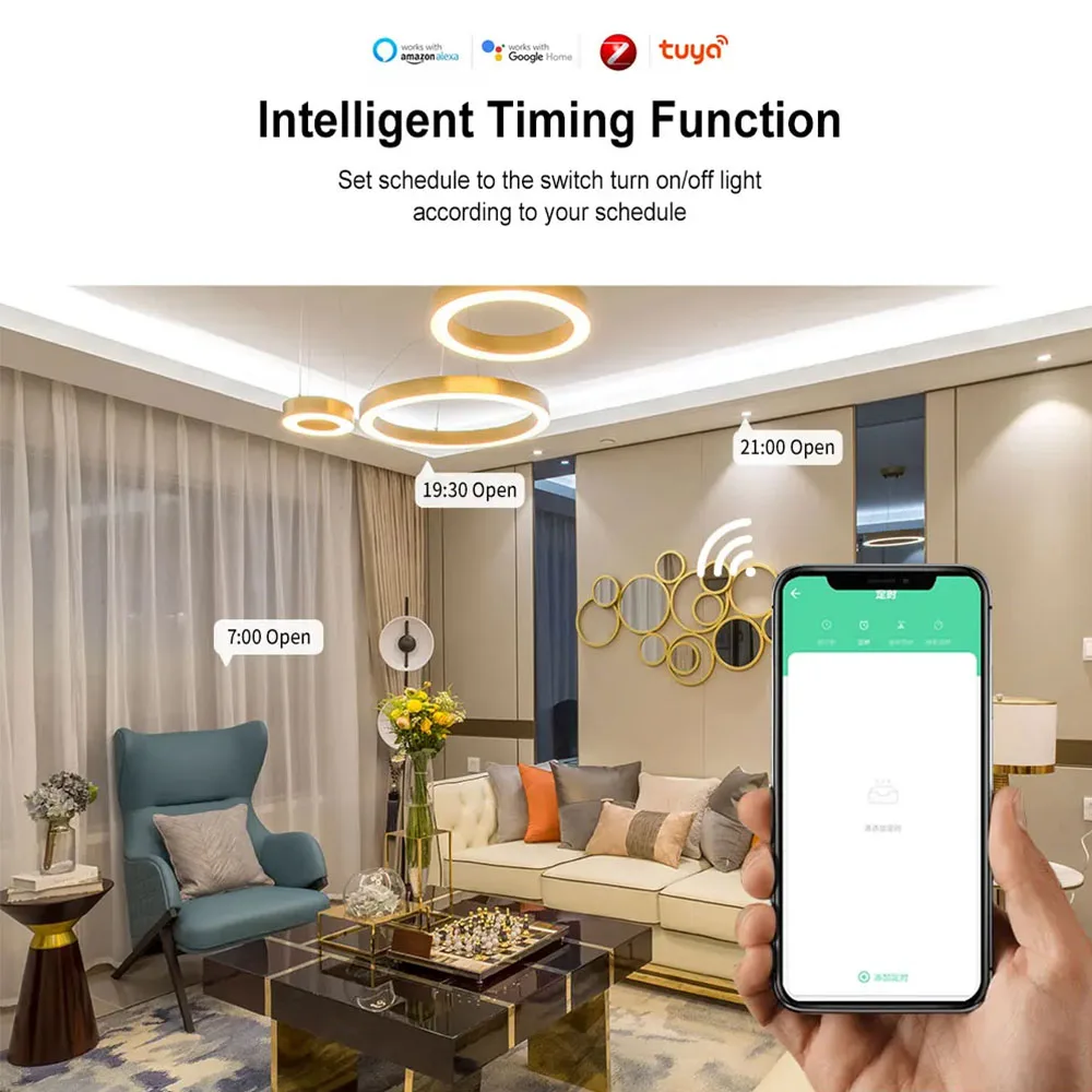 Фото Умный переключатель Tuya WIFI/ZIGBEE 30A 6600 Вт, релейный модуль Smart Life, беспроводной выключатель с дистанционным управлением, работа с Alexa №5