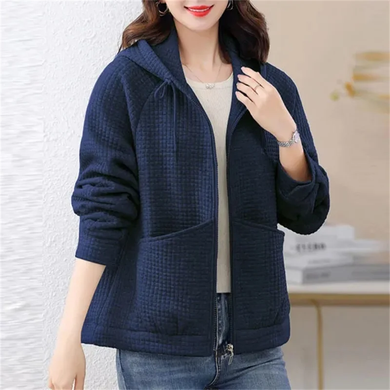 Женский короткий свитер с бархатной подкладкой свободная куртка хлопковой