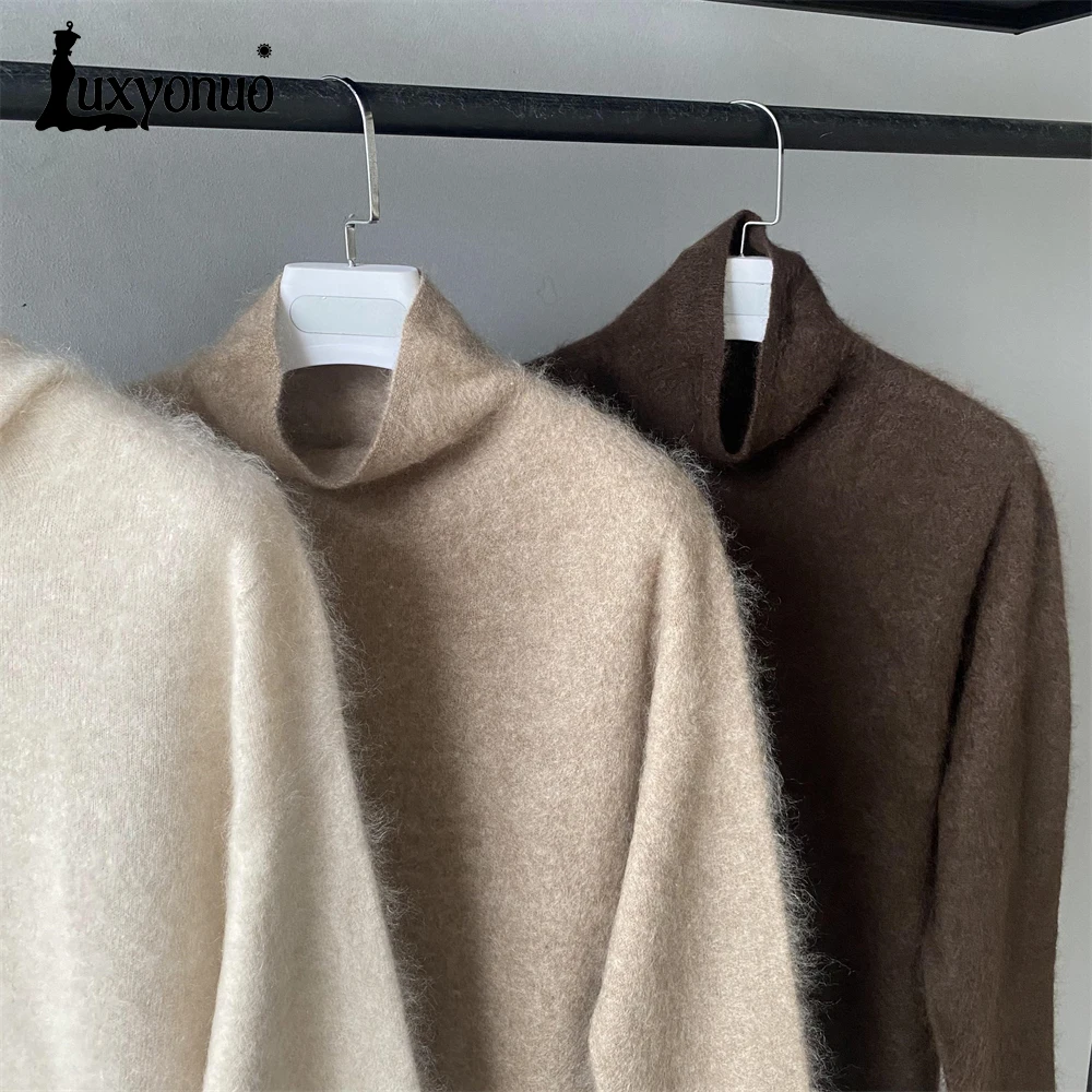 Женский свитер Luxyonuo водолазка с длинным рукавом кашемировый пуловер Женская