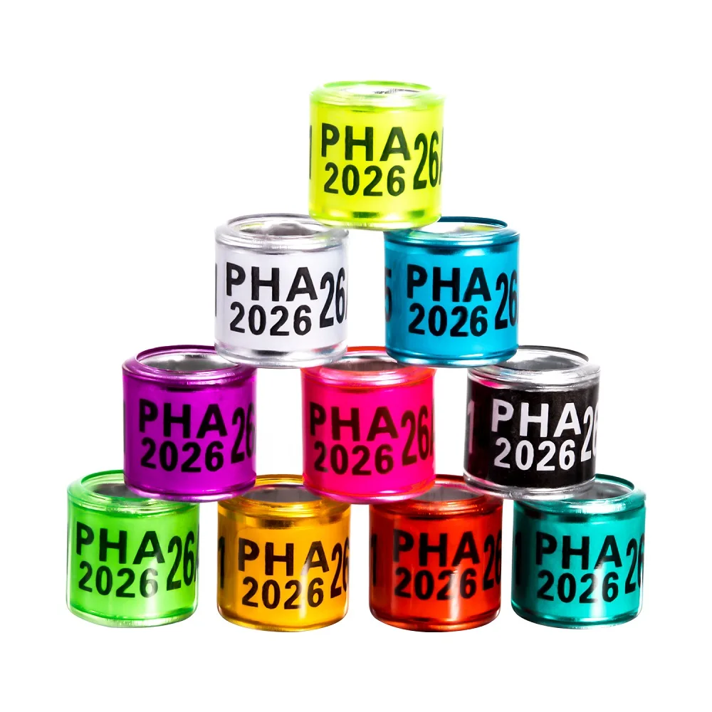 Фото PHA 2026 Кольцо для голубей, идентификационное, 8 мм, с номерами, алюминиево-пластиковое, для гоночных голубей, для тренировок на открытом воздухе, маркировочное, 50 шт. №2