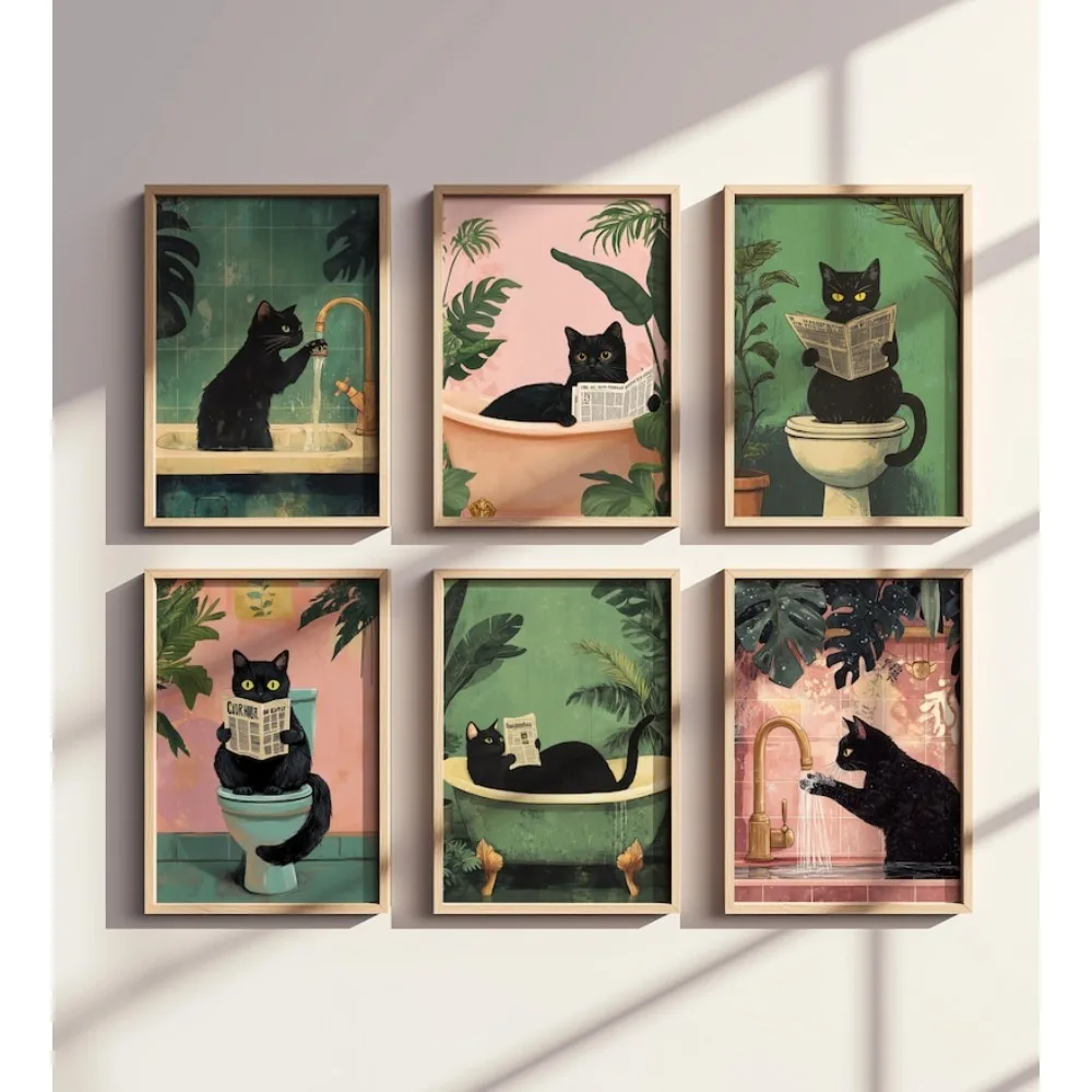 

Настенное искусство HALFLEMART абстрактная кошка