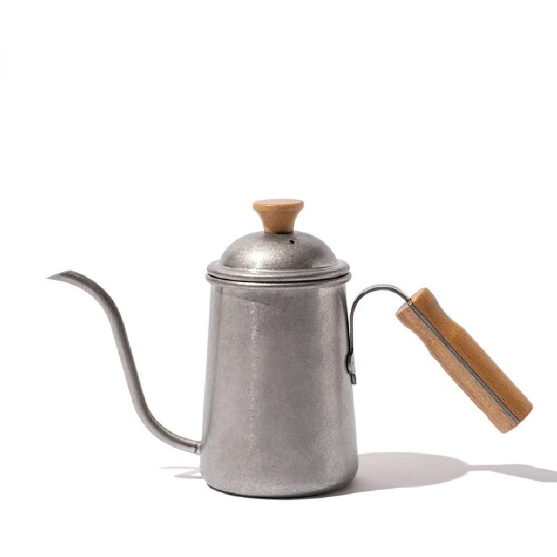 

Stainless Steel Hand-brewed Coffee Gooseneck Pot Retro Japanese-style Wooden Handle Outdoor Camping Picnic Coffee Utensils