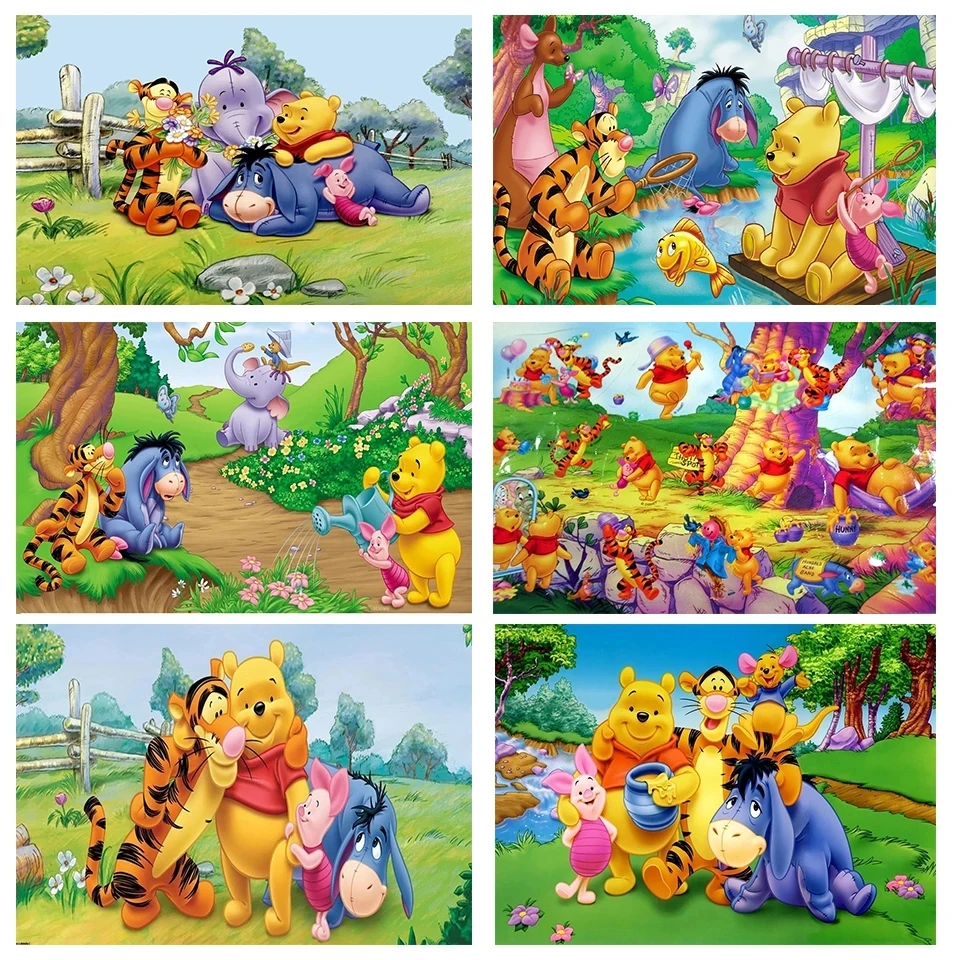 

Disney Винни-Пух, холст, живопись, мультяшный медведь, плакаты, печать на стене, художественный принт, аксессуары для домашнего декора, украшени...