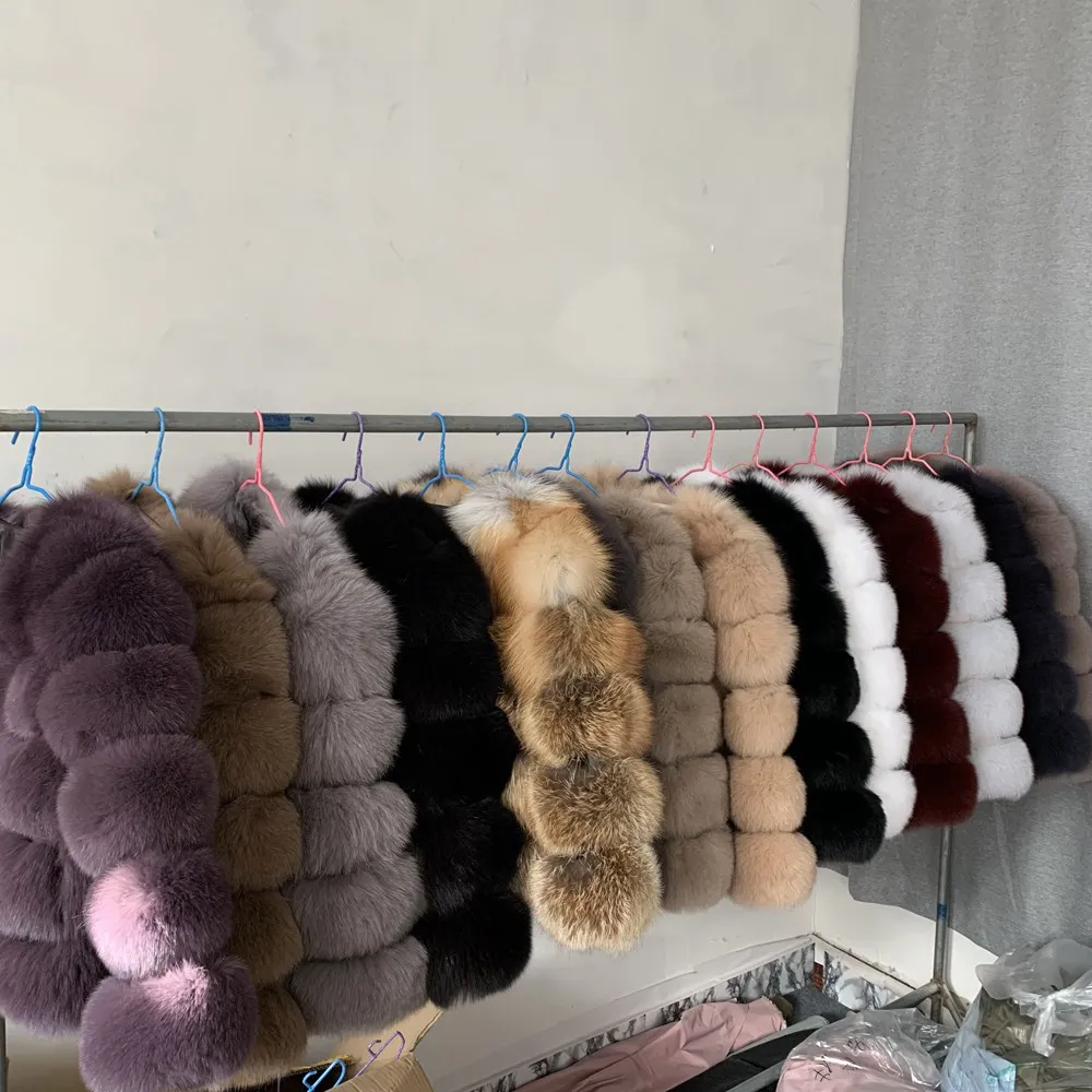 Real Fox Fur Short Coat Women Winter Warm Luxury Natural Fox Overcoat Genuine Temperament Fur Jacket Fashion Joker Outwear