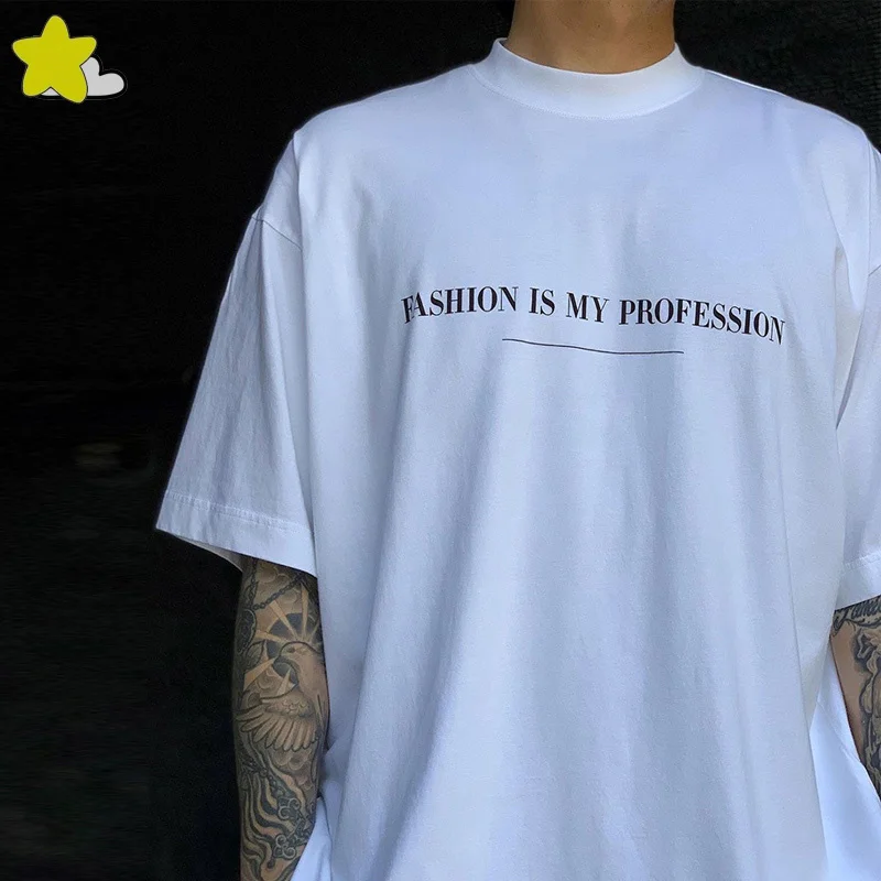 

Футболка мужская с коротким рукавом, простая свободная повседневная одежда с надписью, топ для пар, черная белая, весна-лето