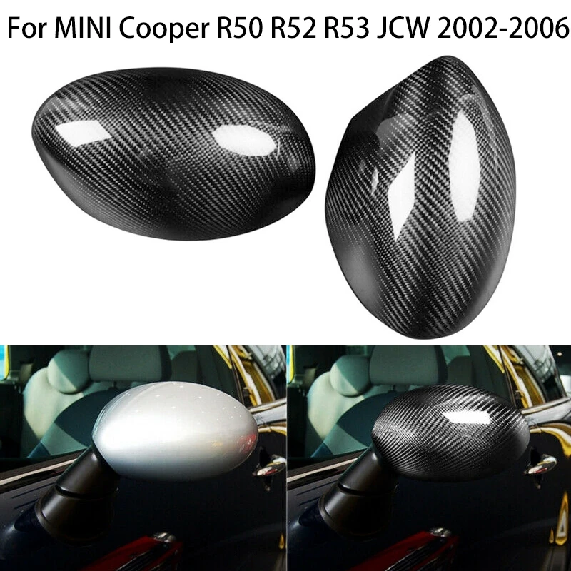 

Pair Real Carbon Fiber Rear Wing Mirror Cover Caps Protection Shell for Mini Cooper R53 JCW 2002-2006 Door Mirror Accessoriess