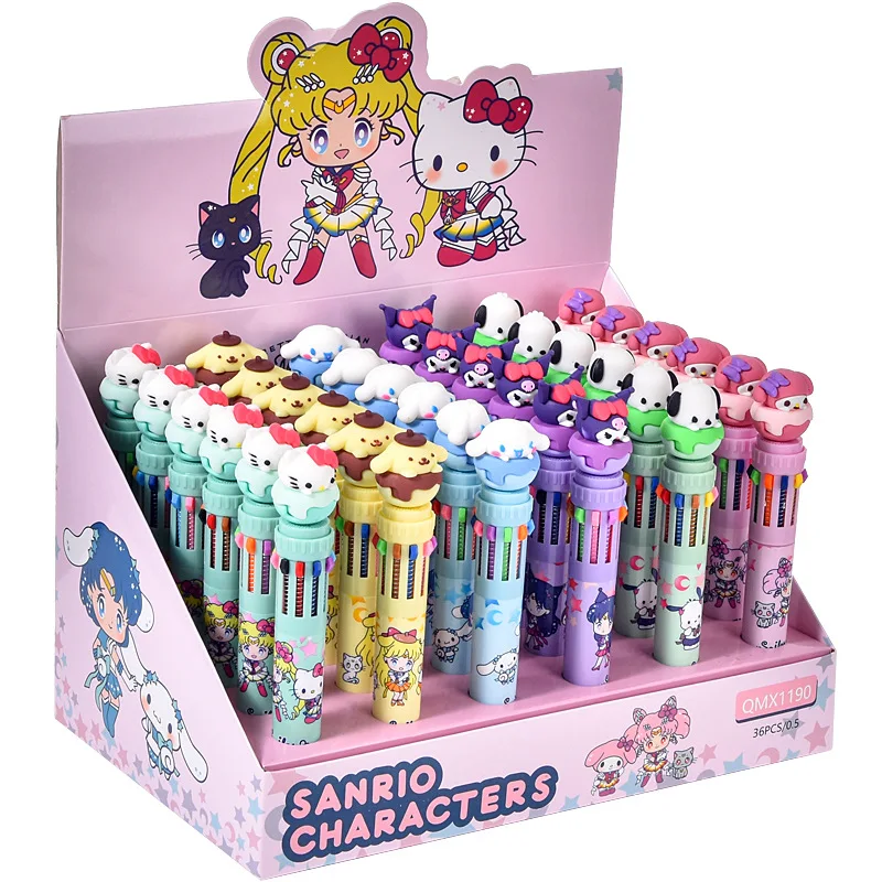 Оригинальная шариковая ручка с мультяшным рисунком 18/36 шт. Kuromi Cinnamoroll 10 цветов 0 7