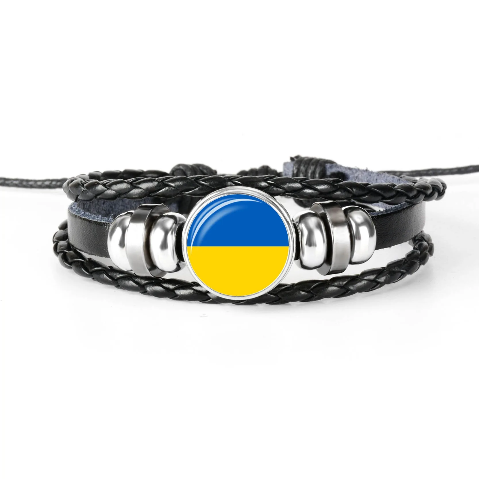 

Ukraine Japan South Korea Turkey Flag Bracelet Sport Uruguay Stainless Steel Leather Bracelets for Men Women jewelry