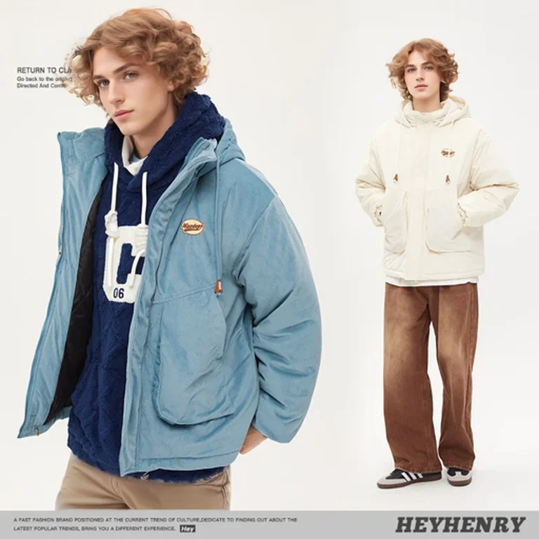 Heyhenry однотонное пальто с хлопковой подкладкой и воротником-стойкой капюшоном