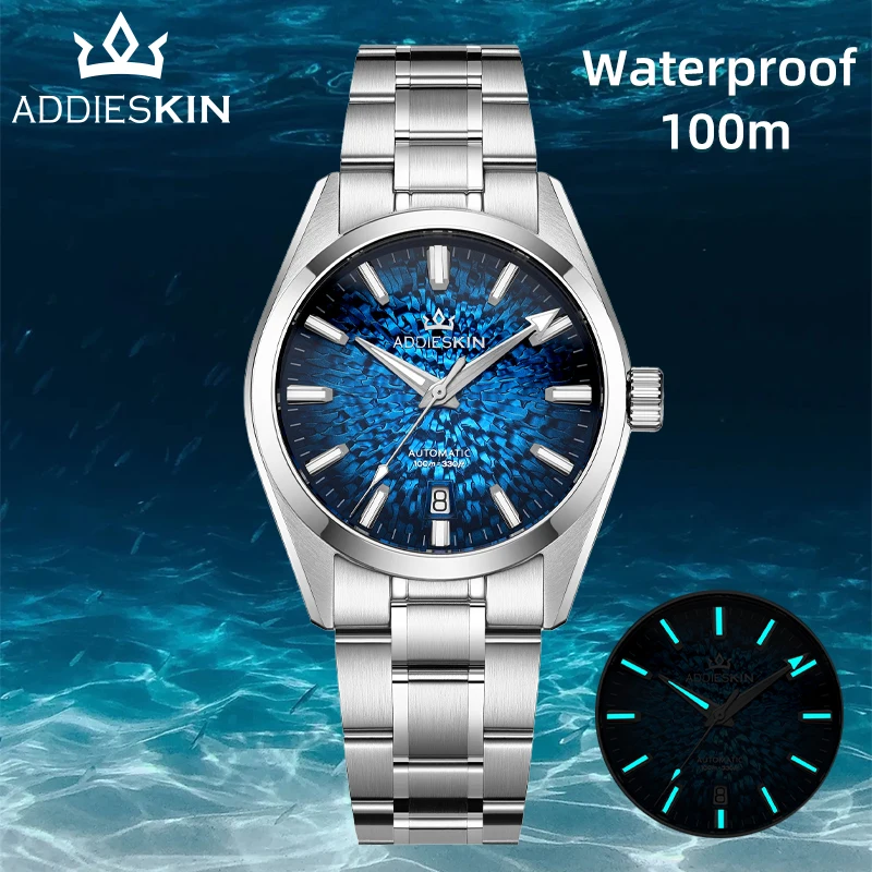 Фото Мужские часы AddiesKin Hot K003, водонепроницаемые до 10 бар, BGW9 Super ‌ Светящиеся механические автоматические часы из стали 316L с синтетическим сапфиром №3