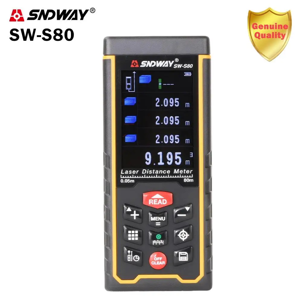 Дальномер лазерный SNDWAY SW-S80 /S120 портативный с USB-зарядкой и цветным экраном