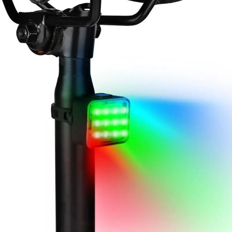 

7 Lighting Mode Mountain Bike Riding Tail Light Color Tail Lights 100 Lumen Waterproof Soft Bicycle Lamp Bike Light Strobe Light