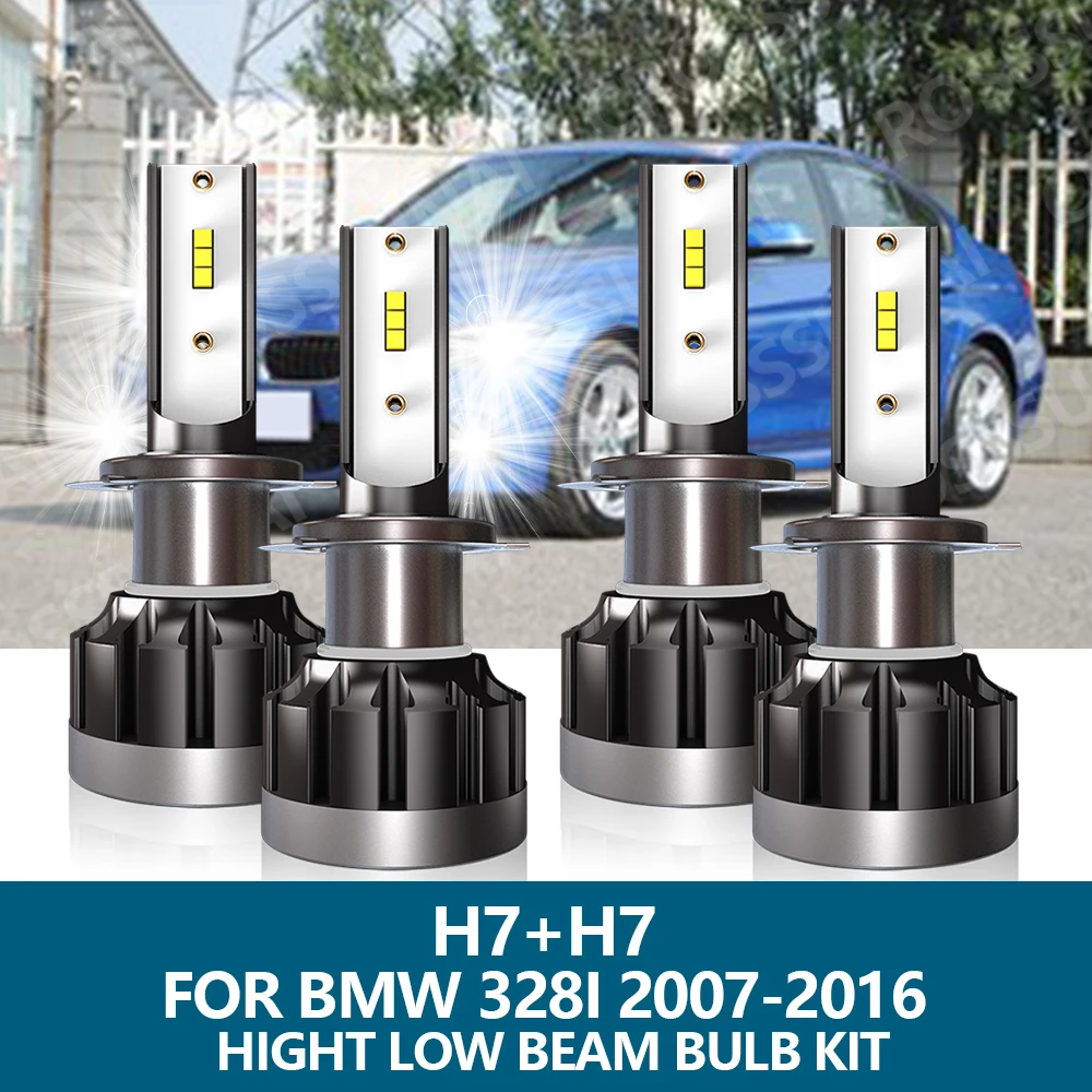 

KINGSOFE 4 шт. H7 светильник ры для BMW 328i 2007-2016 Комплект ламп ближнего и дальнего света 12000LM светодиодный светильник фары 6000K белый яркий CSP чип 72 Вт