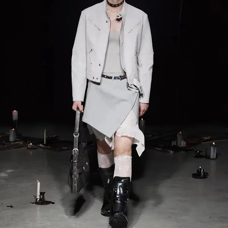 Осень 2024 новая мотоциклетная одежда из овечьей кожи в стиле ретро Дизайнерская