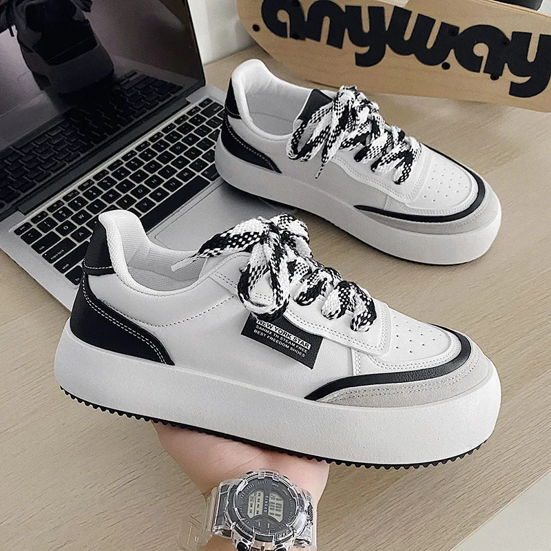 

Men Vulcanized Shoes Thick Soled Board Shoes Platform Shoes Male Trainer Chaussure Hombre Man Walking Casual Shoes