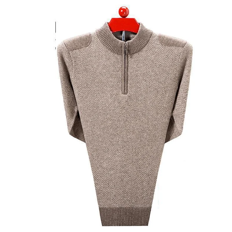 

Autumn Winter New Arrival Men's Brand Thick Warm Cashmere Semi Turtleneck Loose Casual Elastic Male Wool Pullover Size XS-3XL