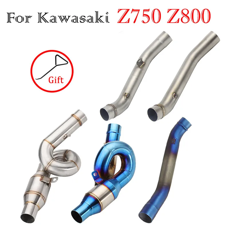 

Motorcycle Exhaust For Kawasaki Z750 Z800 Z 750 Z 800 Moto Modified Connect ak Muffler Escape Middle Link Pipe Section Adapter
