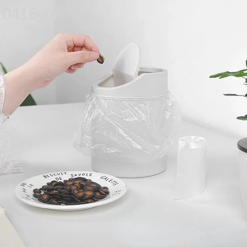 Мини-настольный бак небольшой мусорный трубка с крышкой для спальни чистый ящик