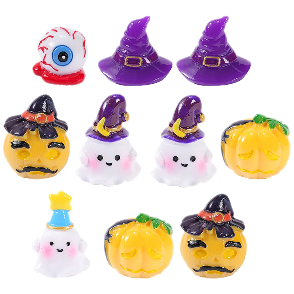 

10 Pcs Halloween Decorations Crafts Miniature Figurines Desk Statue Decors Resin Ornaments