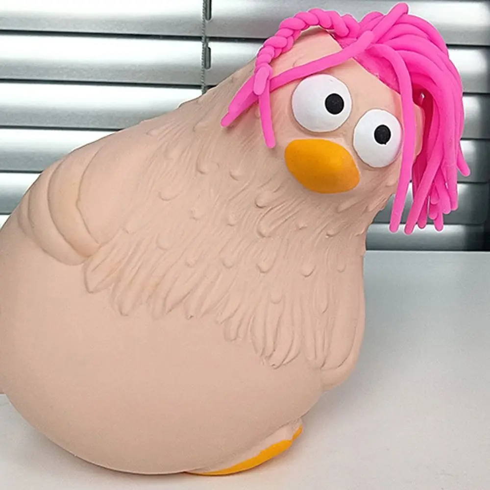 Мягкая игрушка-курица с бантиком TPR мультяшная игрушка медленным отскоком