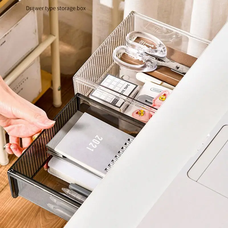 

Under Table Drawer Self-adhesive Invisible Desk Storage Box Hiddens Slide Out Desk Organizers Office Stationery Tools Organizers