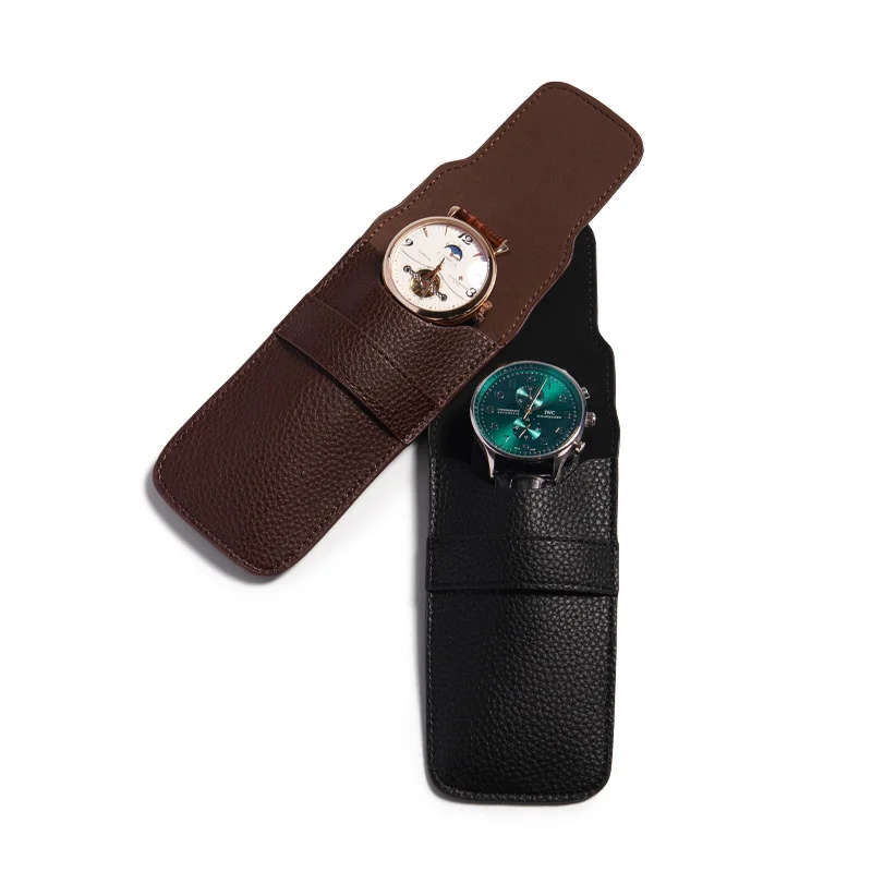 

Leather Watch Box For 1pcs Bracelet Storage Case PU Travel Jewelry Leather Pouch Black Brown Watches Bags