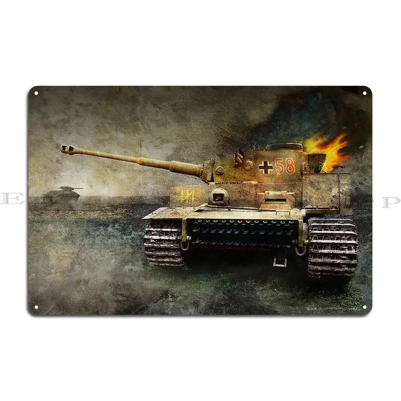 Фото Tiger Tank Faces T 34, восточная передняя металлическая табличка, постер, гаражный бар, настенная живопись, жестяная вывеска на заказ, постер №1