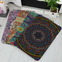 bohemian style mandala pattern printed flannel floor mat bathroom decor carpet non slip for living room kitchen welcome doormat