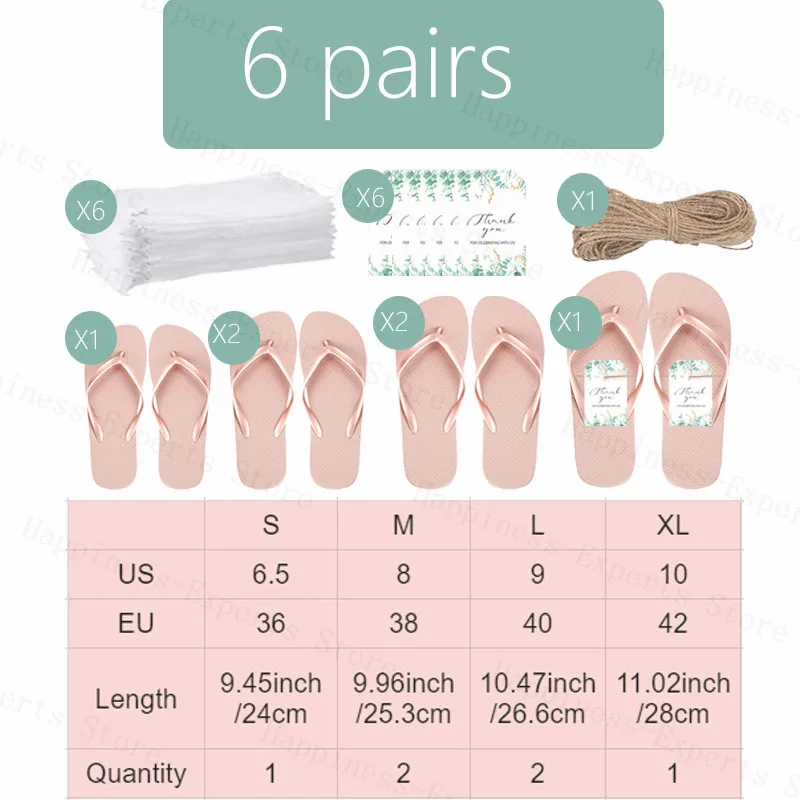 

Свадебные шлепанцы PE 4 размера