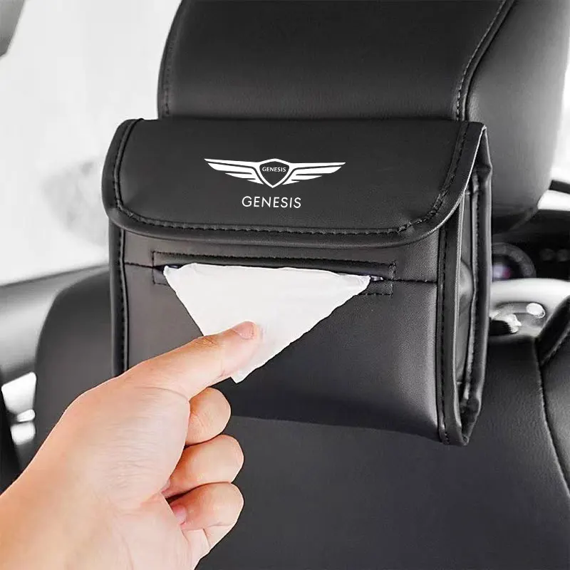 

Car Tissue Bag Organizer Car Seat Back Hanging Bag Storage For Hyundai Genesis Coupe G80 G70 G90 GV70 GV80 BH GH Car