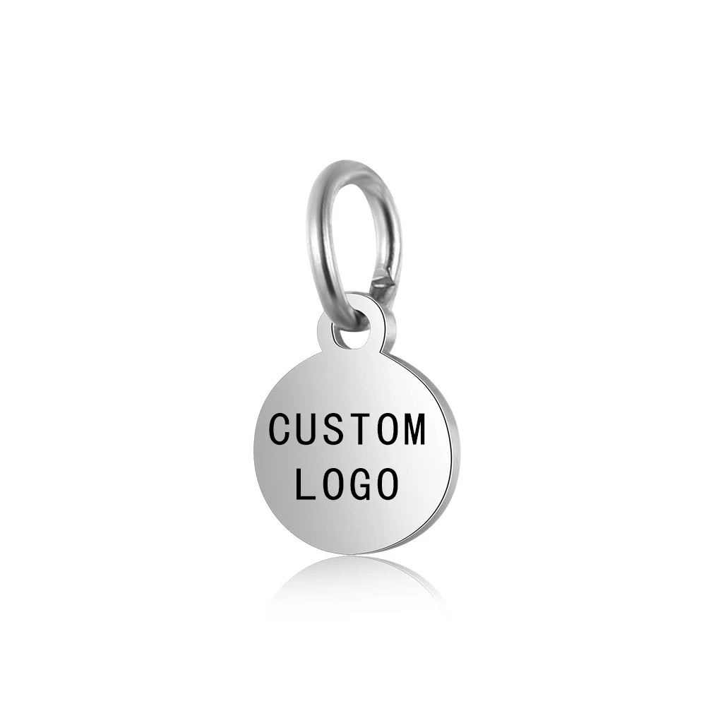 30pcs Laser Engraved Logo Tags Stainless Steel Circle Tag  6mm-25mm  Round Charm Engravable Pendants for Jewelry Making