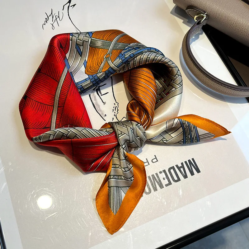 Роскошный шарф из 100% натурального шелка женские весенние повязки для волос с