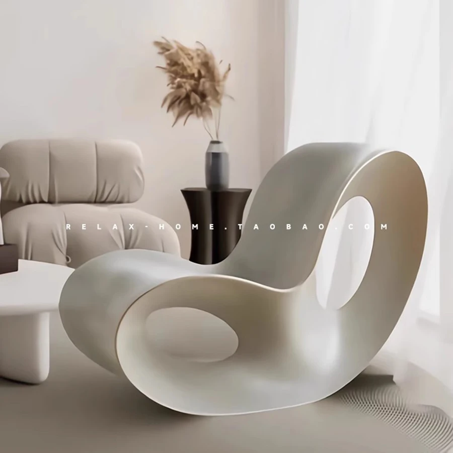 

Design Nordic Chairs Living Room Outdoor Modern Plastic Party Sofa Design Rocking Chair White Silla Mecedora Simple Furniture