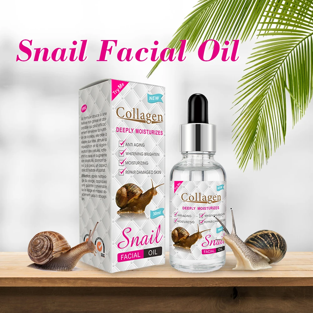 

Snail Collagen 30ml Facial Oil Repair Damaged Skin Brighten Face Oil Deeply Moisturizes Anti-aging Whiten Essential Oil PM6925