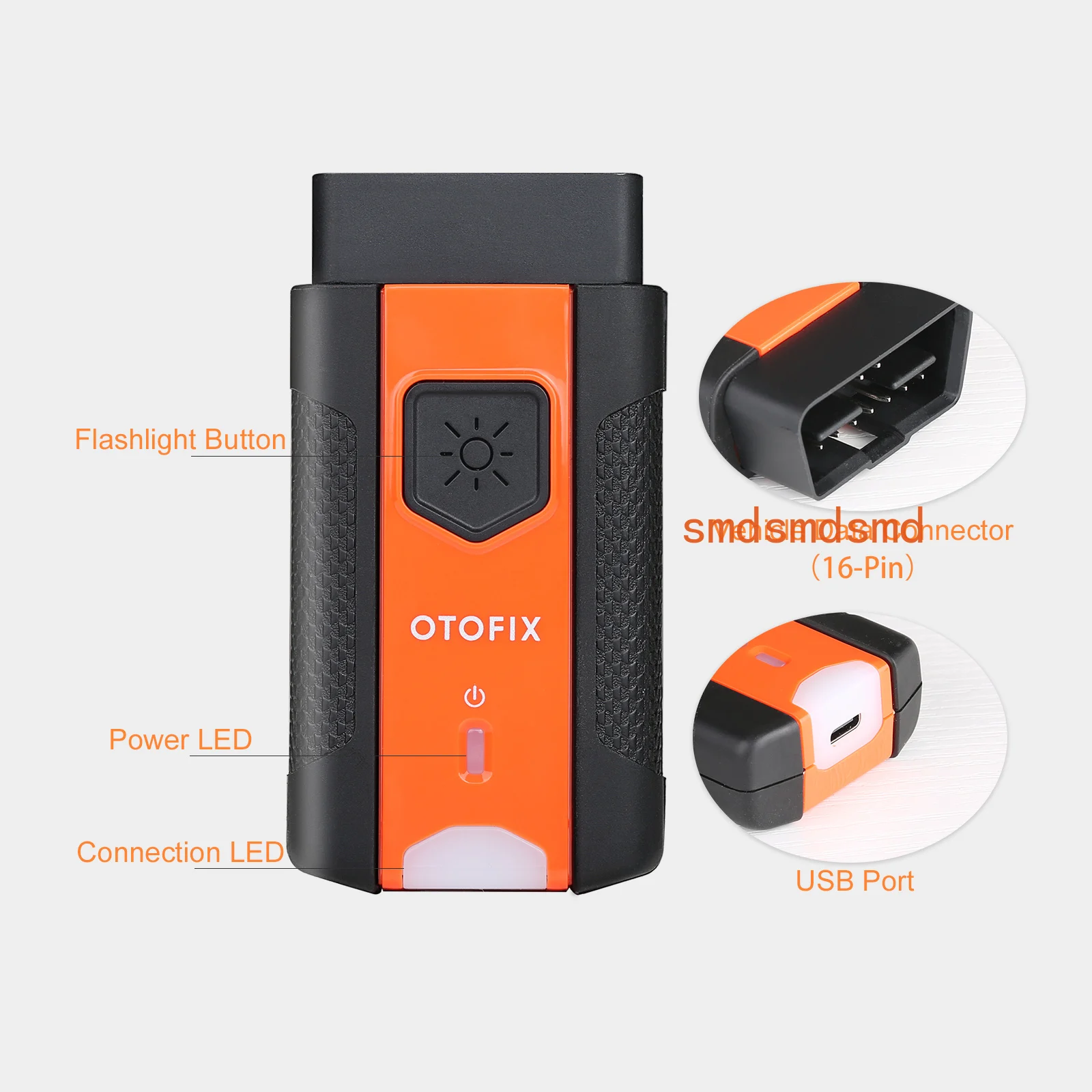 Фото Bluetooth-коннектор V1 Otofix Autel для подключения к устройствам OTOFIX D1 Lite / D1 / IM1 / Autel MS906 PRO / KM100 №1