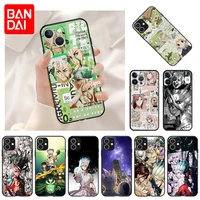 soft phone case for iphone 13 11 12 pro max mini 5g xr xs se 2022 x 8 7 6 6s plus dr stone anime shockproof bumper black cover
