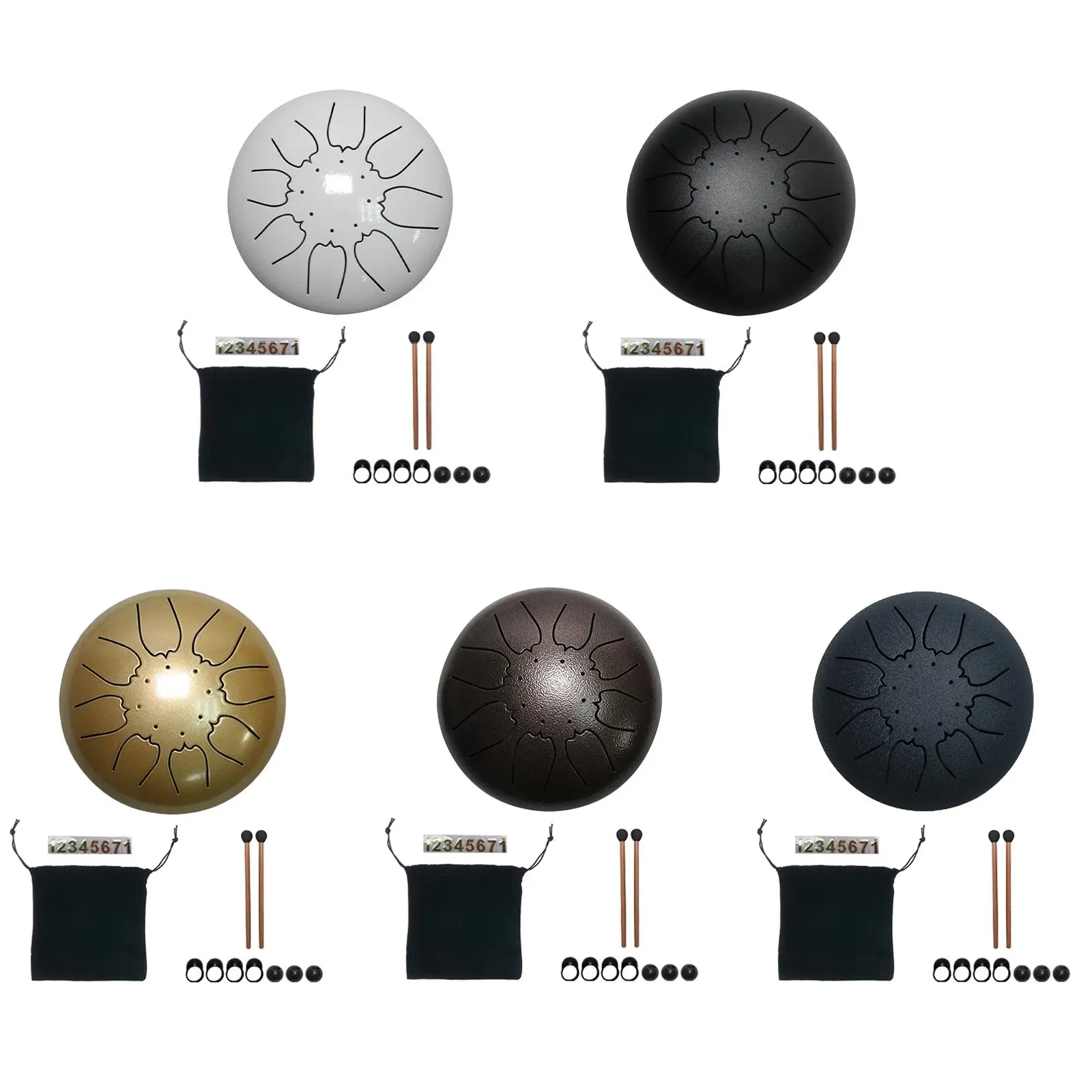 Стальной барабан для языка 6 дюймов 8 заметок перкуссионный инструмент ручной с