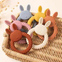 baby silicone rabbit bracelet bunny rodent teething ring food grade newborn teether molar toys infant nursing teething toys