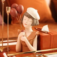 modern balloon girl sculptures resin figurines bust vase gold tray storage for cabinet living room decor birthday gifts