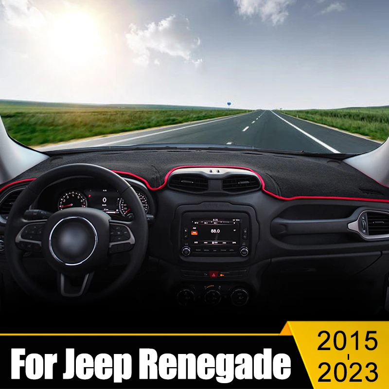 

Car Dashboard Cover Avoid Light Pad Anti-UV Carpet Non-Slip Mat For Jeep Renegade 2015 2016 2017 2018 2019 2020 2021 2022 2023