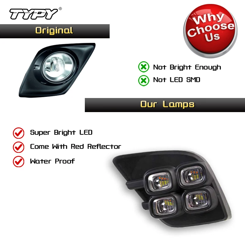 TYPY CSCSNL 2 шт. для Toyota Hilux Revo Vigo 2015 2016 2017 светодиодные DRL дневные ходовые огни дневного
