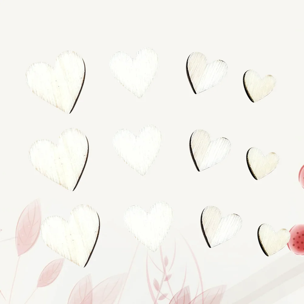 

300PCS DIY Wooden Slices Heart Shape Unfinished Natural Wooden Craft DIY Pendant Accessories