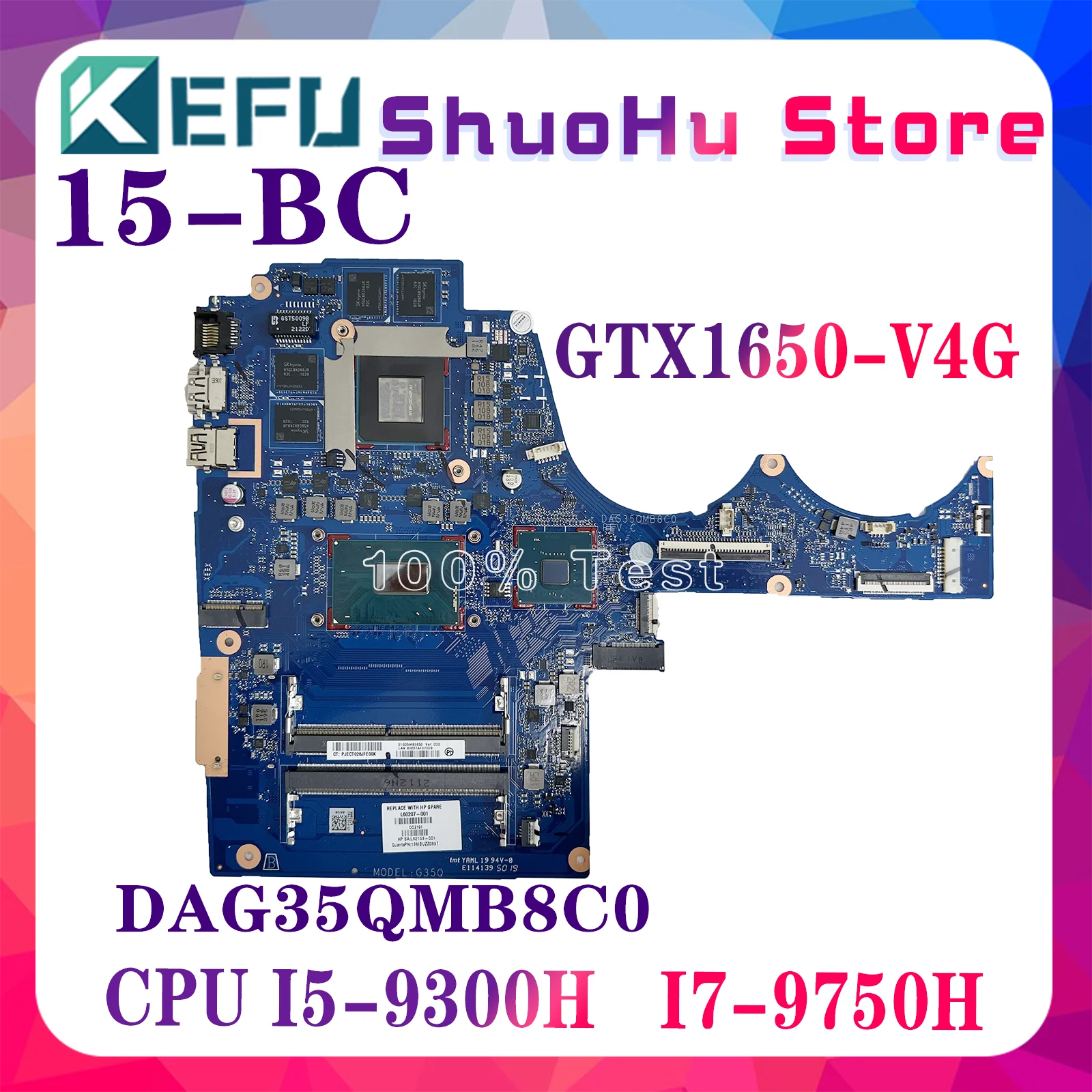 

KEFU L60207-001 DAG35QMB8C0 L60207-601 для ноутбуков HP 15-BC с материнская плата для ноутбука i5-9300H