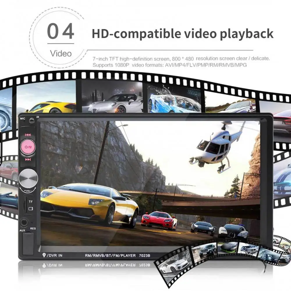 

7023B 7 Inch 2 Din Car Radio Bluetooths Audio Video MP5 Player with Rear Camera Car Multimedia Player